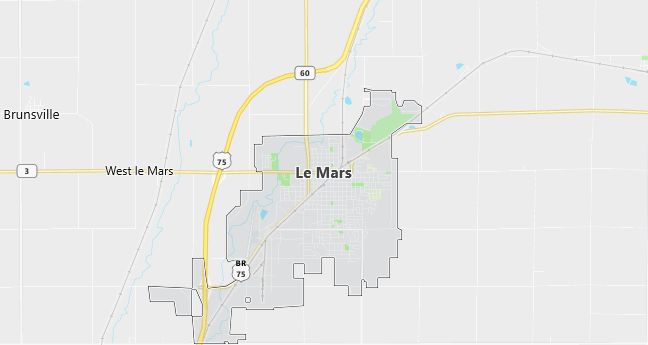 Map of Le Mars, IA