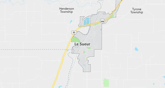 Map of Le Sueur, MN