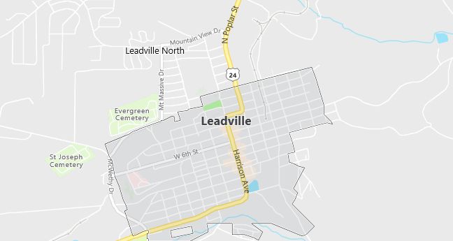 Map of Leadville, CO