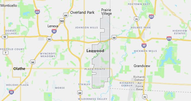 Map of Leawood, KS