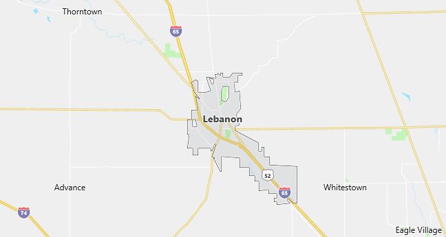 Map of Lebanon, IN