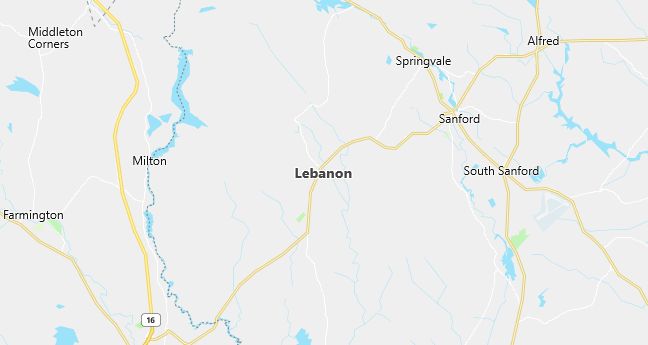 Map of Lebanon, ME