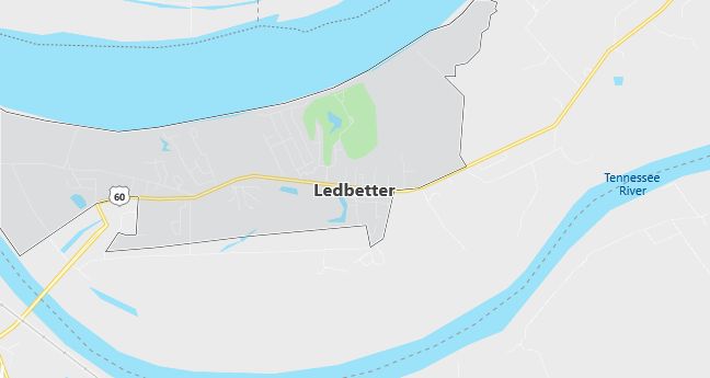 Map of Ledbetter, KY