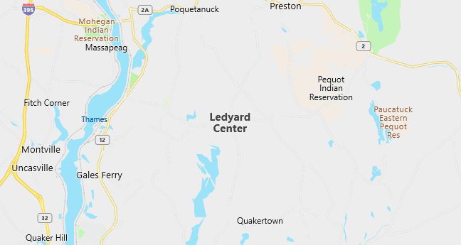 Map of Ledyard, CT