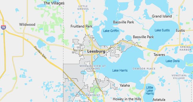 Map of Leesburg, FL