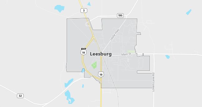 Map of Leesburg, GA