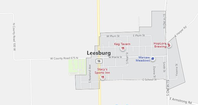 Map of Leesburg, IN