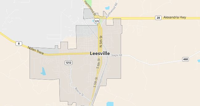 Map of Leesville, LA