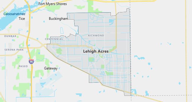 Map of Lehigh Acres, FL