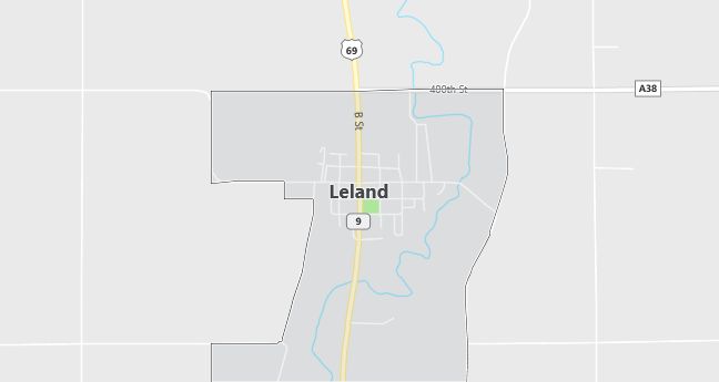 Map of Leland, IA