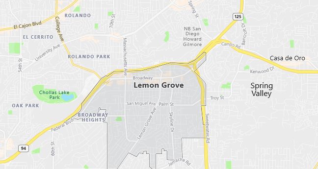 Map of Lemon Grove, CA