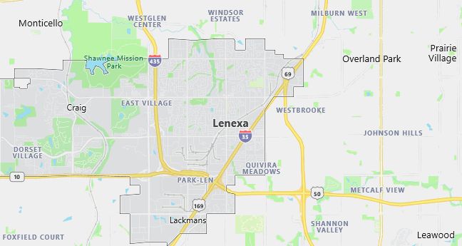 Map of Lenexa, KS