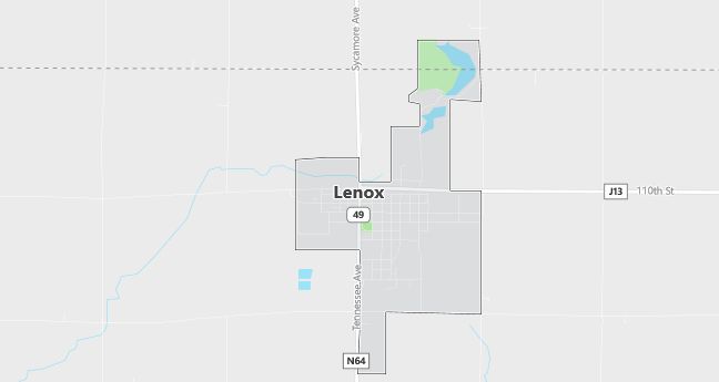 Map of Lenox, IA