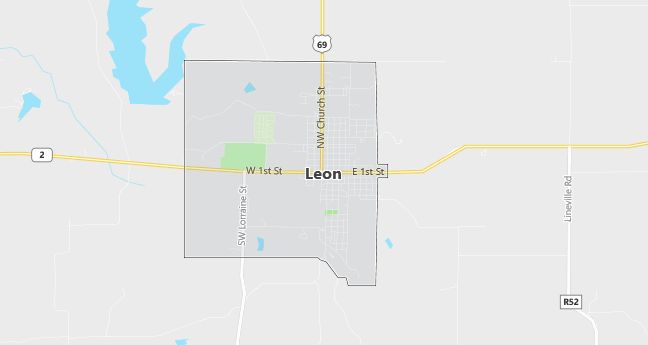 Map of Leon, IA