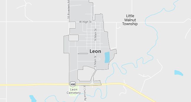 Map of Leon, KS