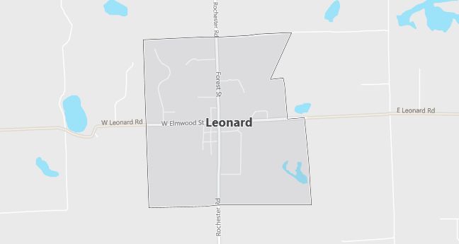 Map of Leonard, MI