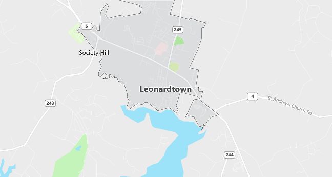 Map of Leonardtown, MD