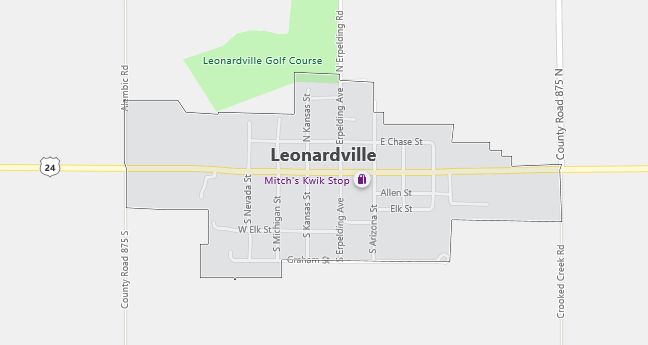 Map of Leonardville, KS