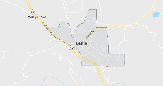 Map of Leslie, AR