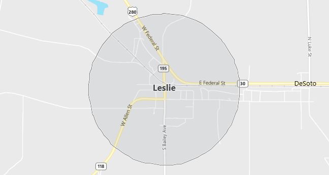 Map of Leslie, GA