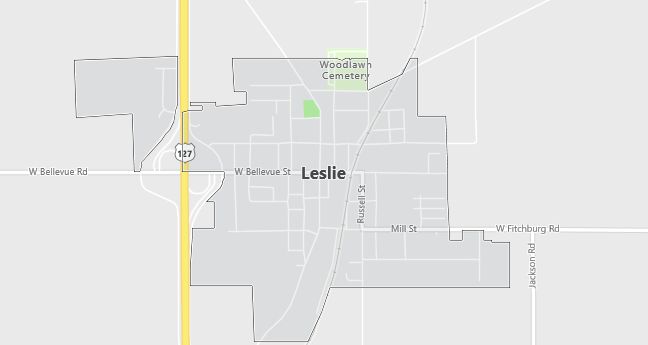 Map of Leslie, MI