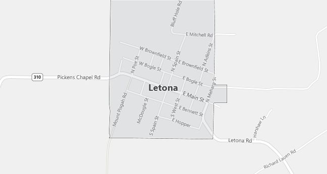 Map of Letona, AR