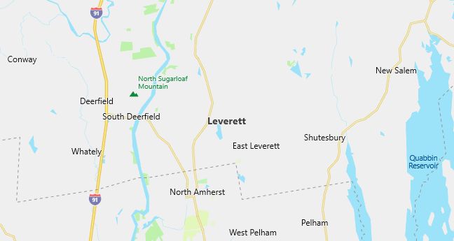 Map of Leverett, MA