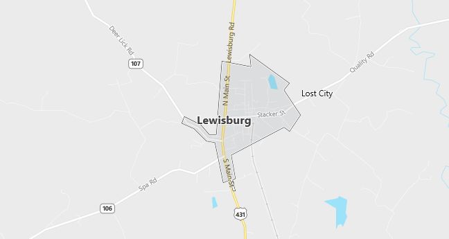 Map of Lewisburg, KY