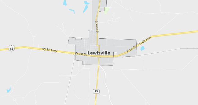 Map of Lewisville, AR