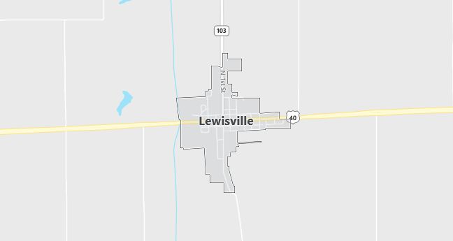 Map of Lewisville, IN