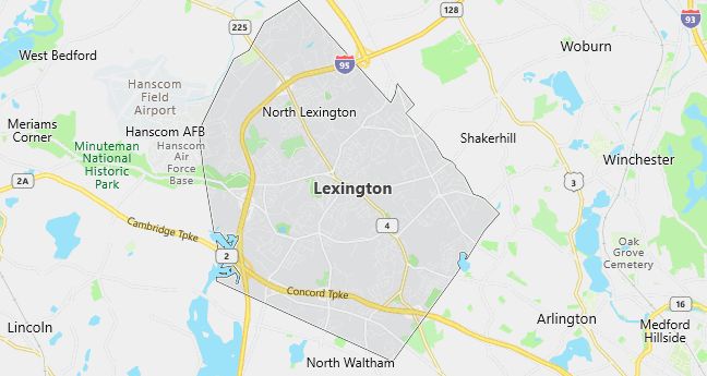 Map of Lexington, MA