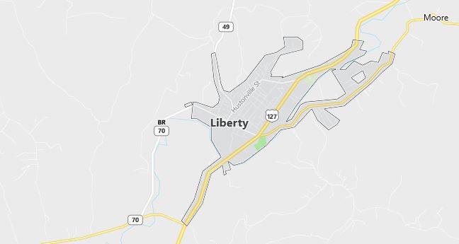 Map of Liberty, KY