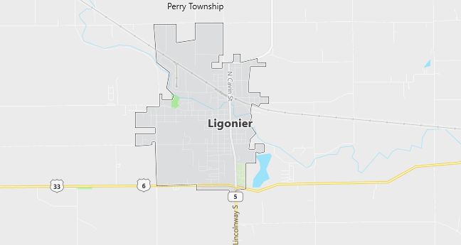 Map of Ligonier, IN