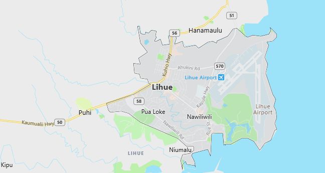 Map of Lihue, HI