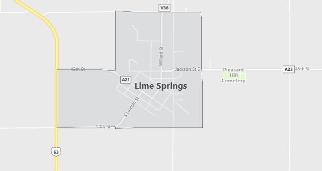 Map of Lime Springs, IA