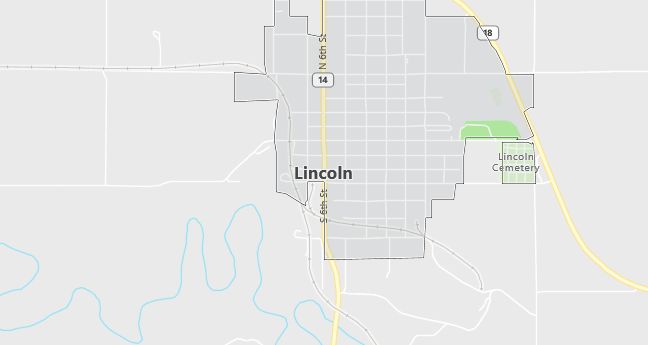 Map of Lincoln, KS