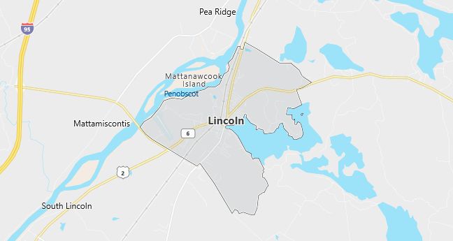 Map of Lincoln, ME