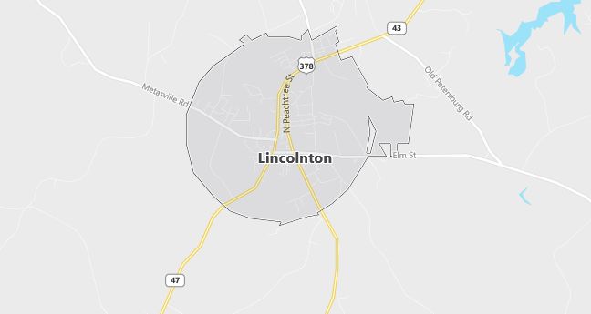 Map of Lincolnton, GA