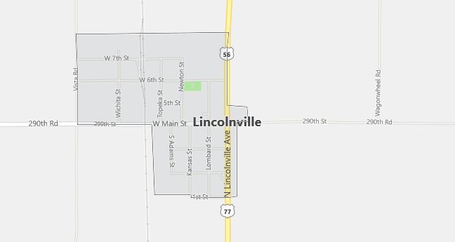 Map of Lincolnville, KS