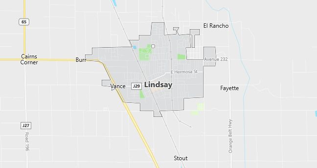 Map of Lindsay, CA