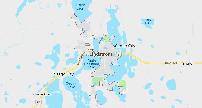 Map of Lindstrom, MN