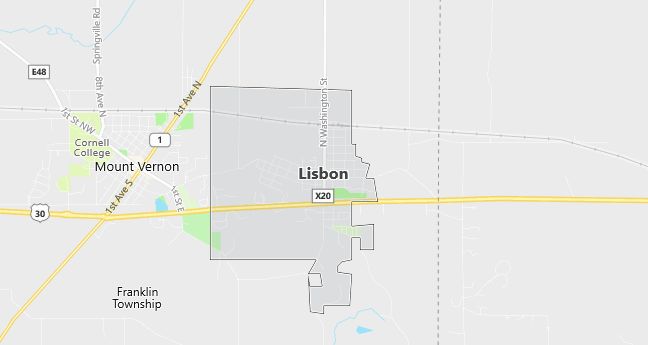 Map of Lisbon, IA