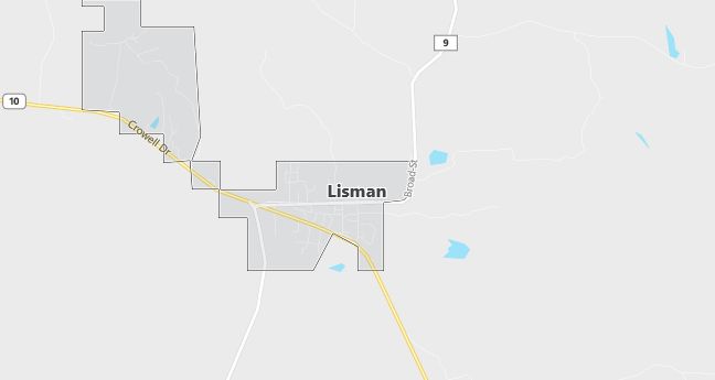 Map of Lisman, AL