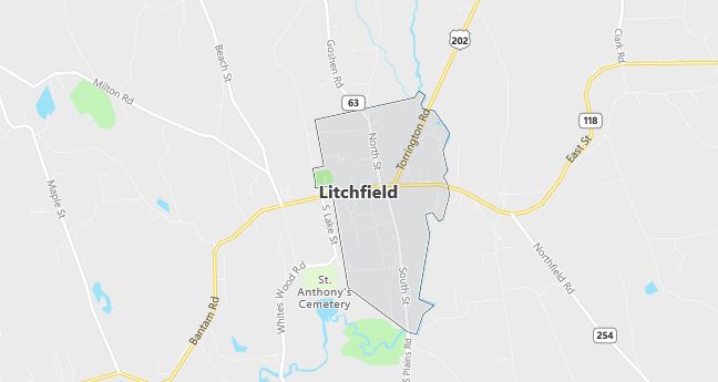 Map of Litchfield, CT