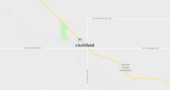 Map of Litchfield, MI