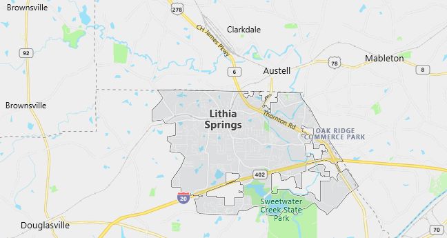 Map of Lithia Springs, GA