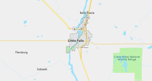 Map of Little Falls, MN