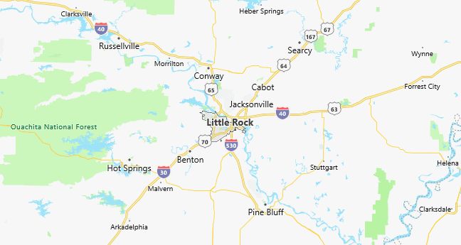 Map of Little Rock, AR