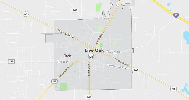 Map of Live Oak, FL