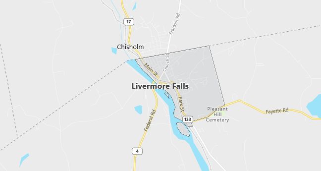 Map of Livermore Falls, ME